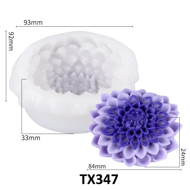 3D Realistic Rose Flower Candle Silicone Mold