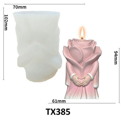 Eternal Rose Vow 3D Flower Silicone Candle Mold