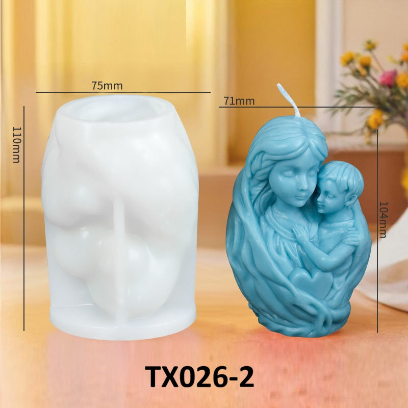 Mother and Child Scented Candle Silicone Mold