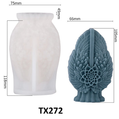 3D Angel Wings & Flower Silicone Candle Mold