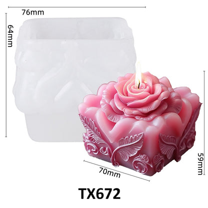 Rose Flower Candle Silicone Mold for Wedding & Party Favors
