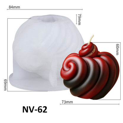 Spiral Heart Snail Scented Candle Silicone Mold