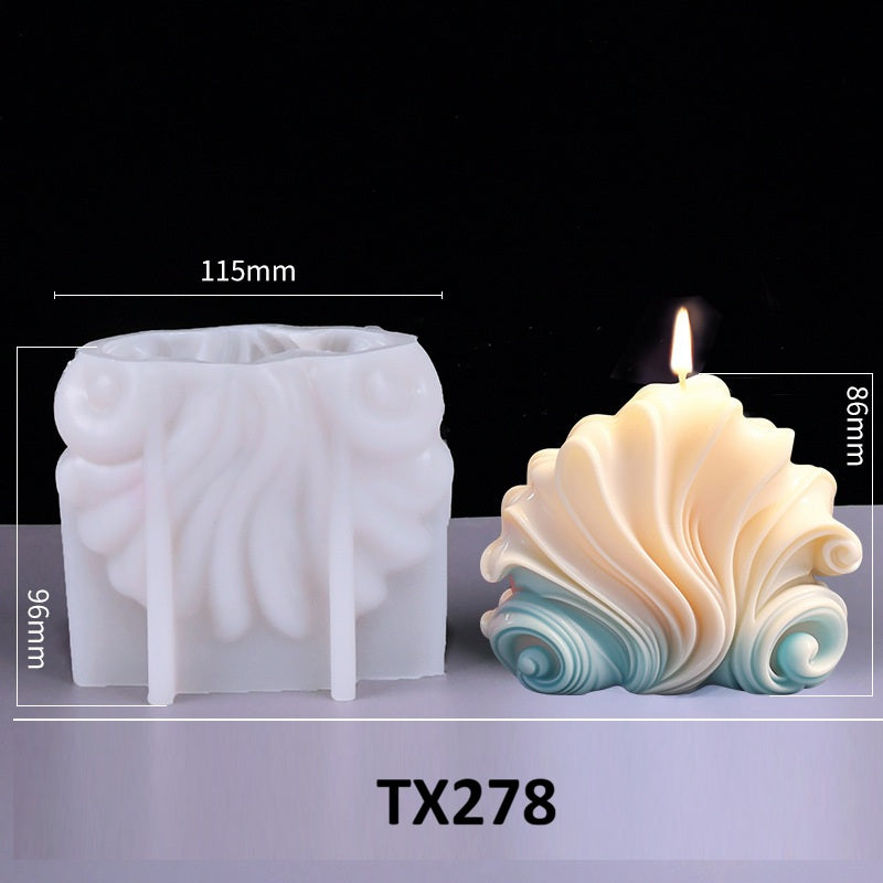 3D Realistic Seashell Candle Silicone Mold