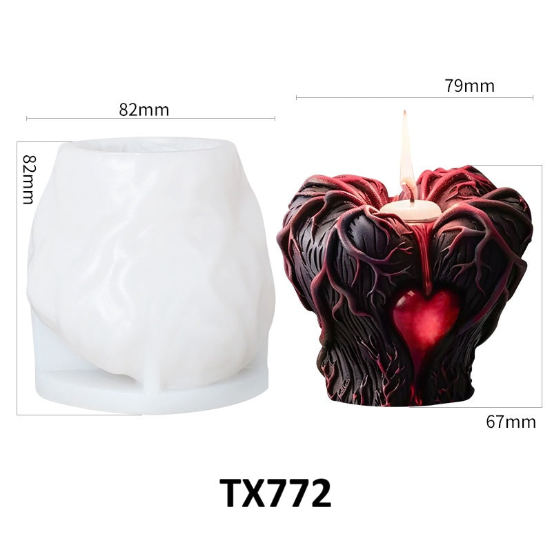 Halloween Hand Holding Heart Scented Candle Silicone Mold