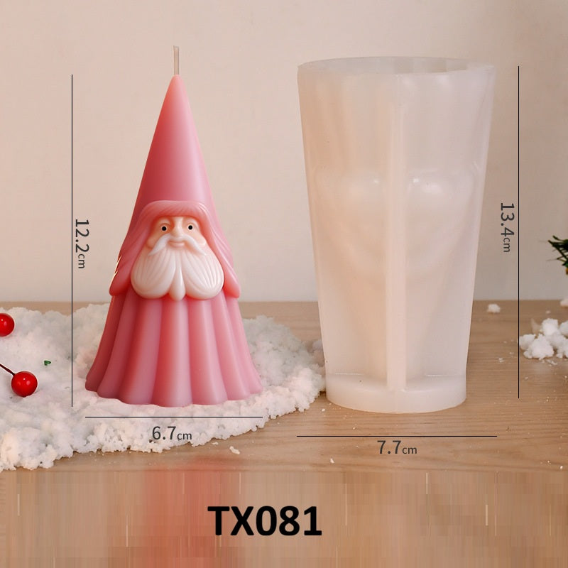 3D Santa Claus Silicone Scented Candle Mold