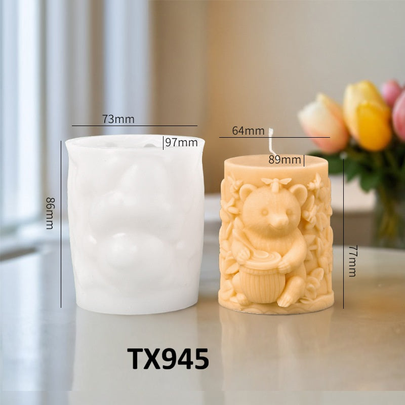 Cute Bear Scented Candle Silicone Mold