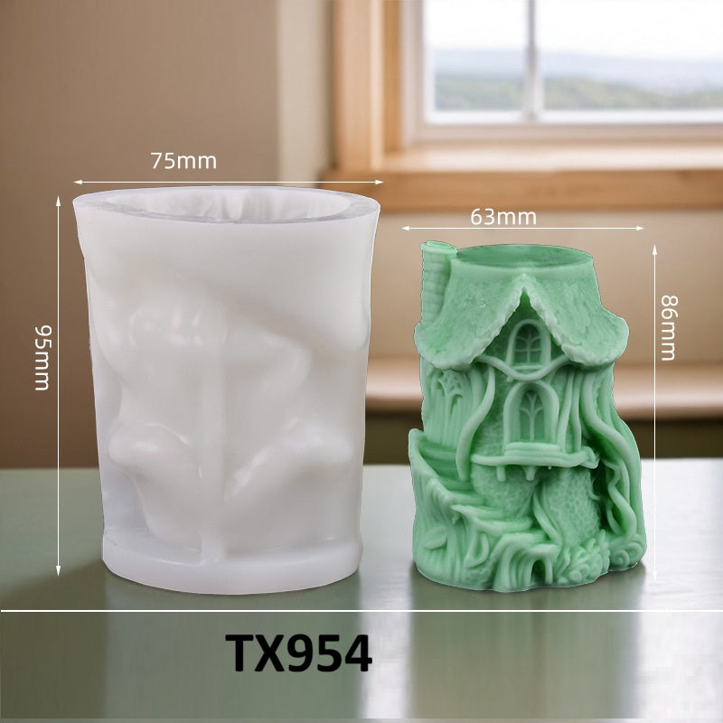 3D Enchanted Castle Silicone Candle Mold