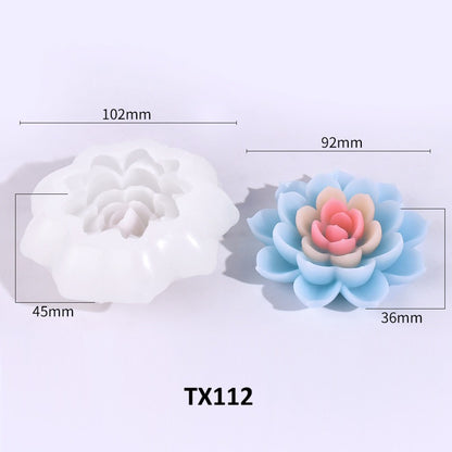 3D Lotus Flower Silicone Mold for Candle & Car Diffuser Stone Making