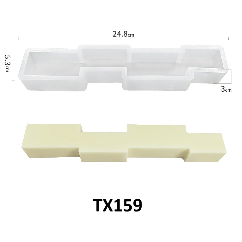 Irregular Long Strip Silicone Candle Mold