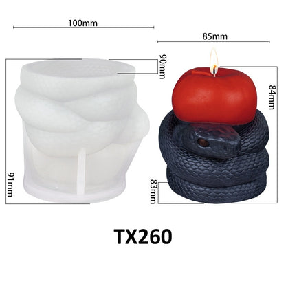 3D Heart with Snake Silicone Candle Mold