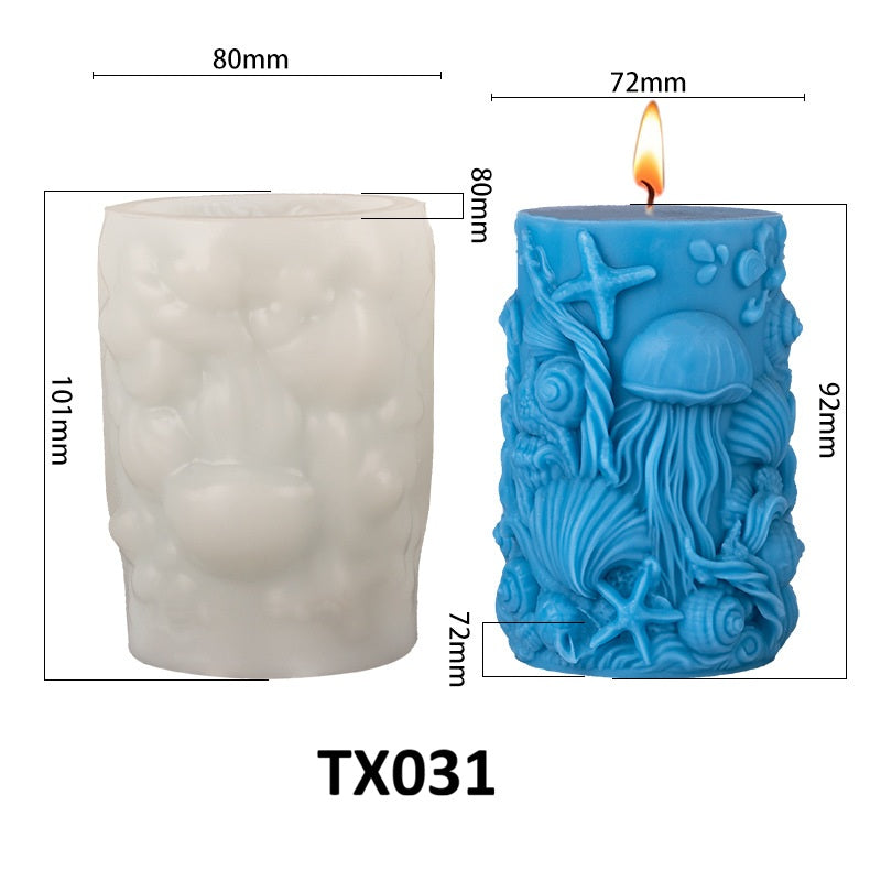 Marine Life Scented Candle Silicone Mold