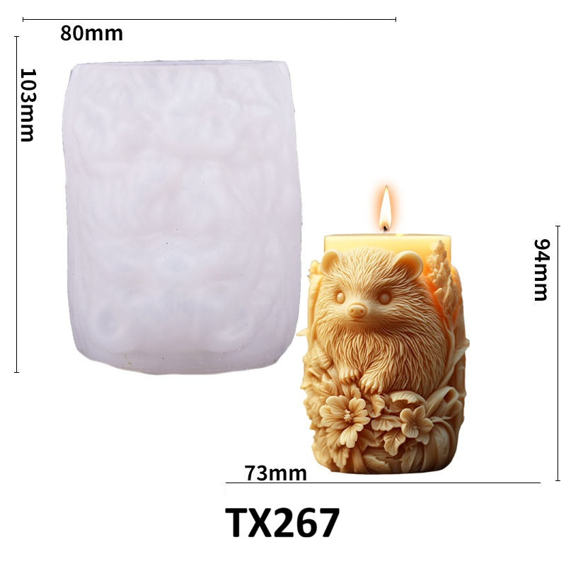Cute Hedgehog Scented Candle Silicone Mold