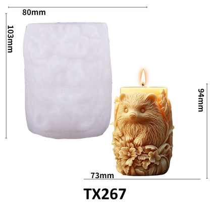 Cute Hedgehog Scented Candle Silicone Mold