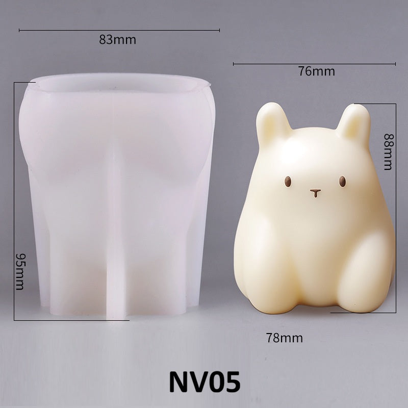 3D Animal Shaped Silicone Mold for Jelly Candles and Aromatherapy