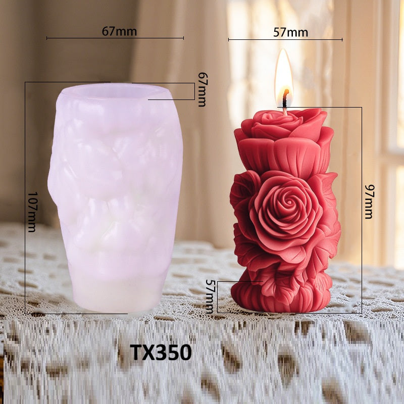 3D Flower Column Silicone Candle Mould