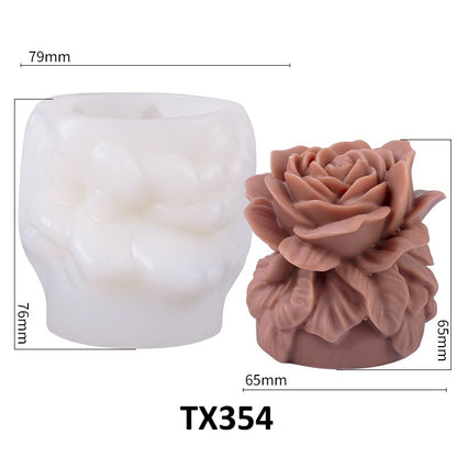 Romantic Rose Bouquet Silicone Candle Mold