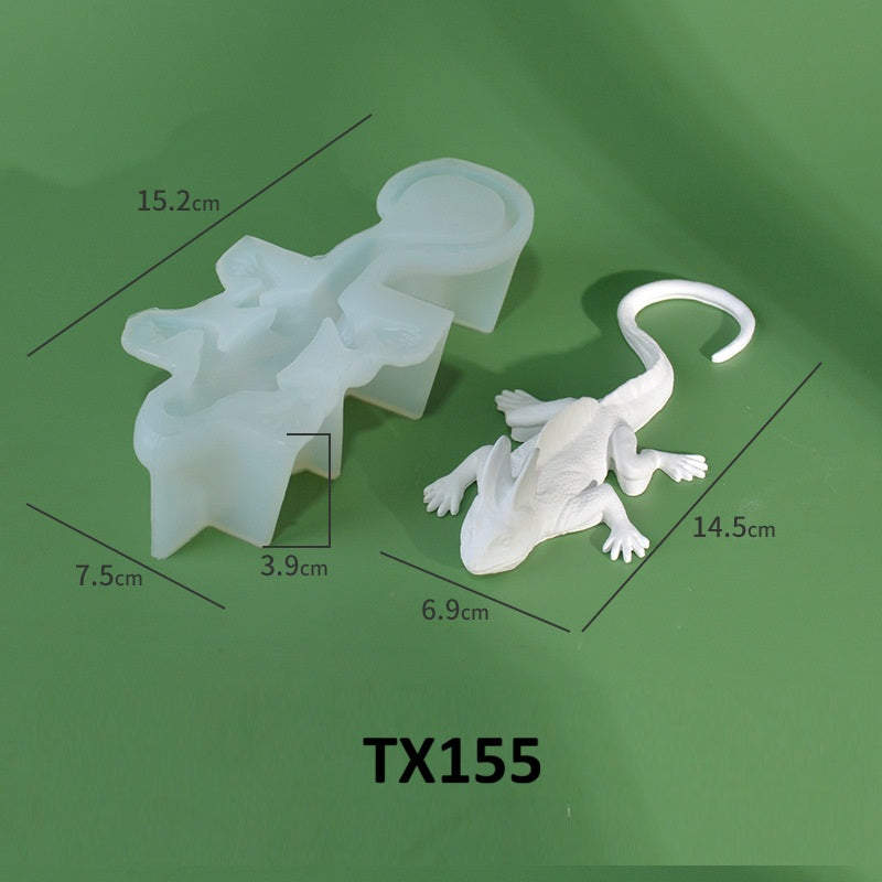 Realistic 3D Lizard Silicone Mold for Epoxy Resin & Plaster