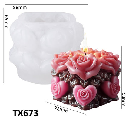 Rose Flower Candle Silicone Mold for Wedding & Party Favors