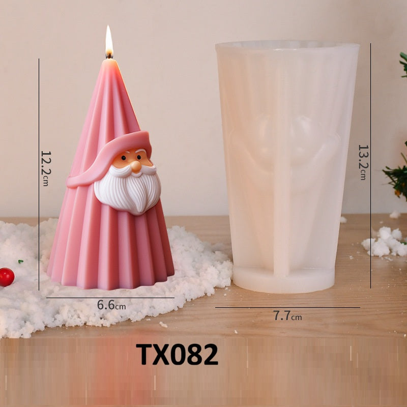3D Santa Claus Silicone Scented Candle Mold