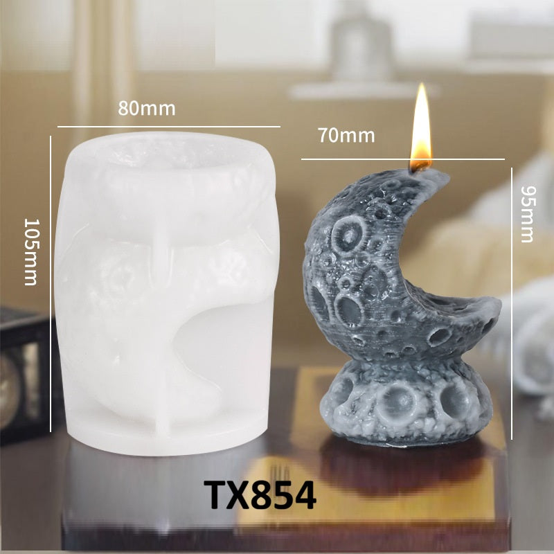 3D Lunar Moon Silicone Scented Candle Mold
