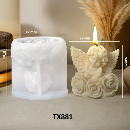 3D Rose Angel Silicone Scented Candle Mold