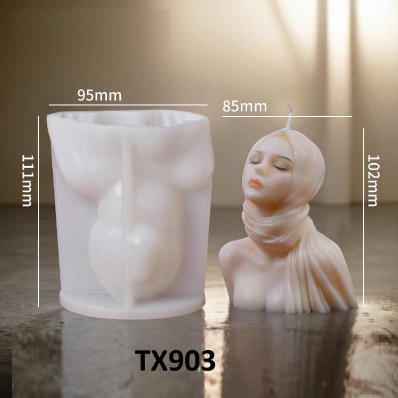3D Portrait Scented Candle Silicone Mold