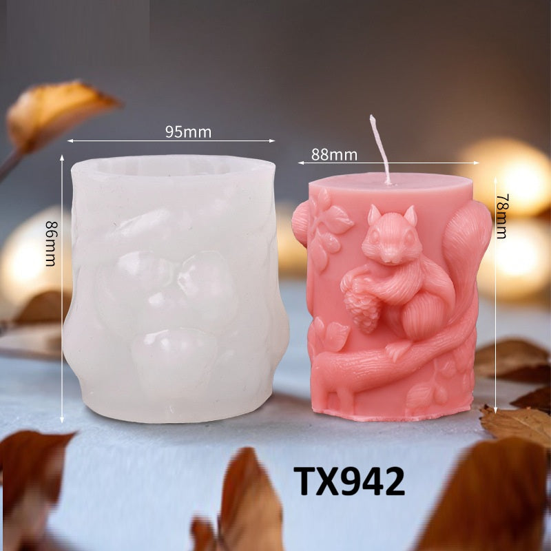 3D Squirrel Scented Candle Silicone Mold