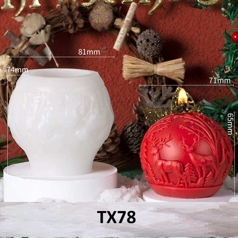 3D Christmas Ornament Candle Silicone Mold