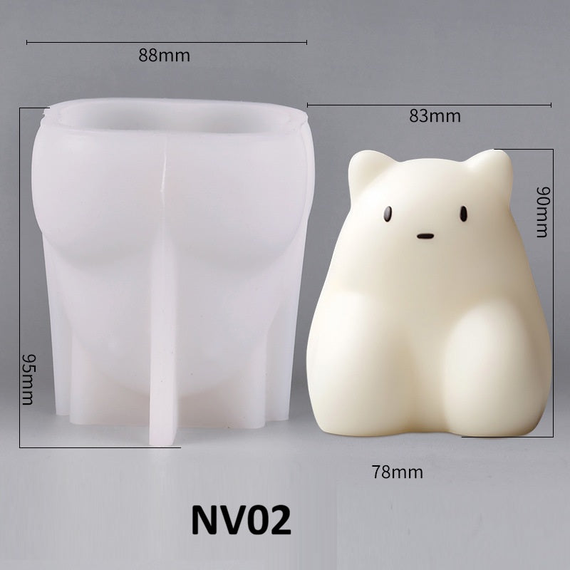 3D Animal Shaped Silicone Mold for Jelly Candles and Aromatherapy