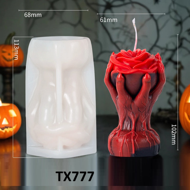 Halloween Skull Scented Candle Mold