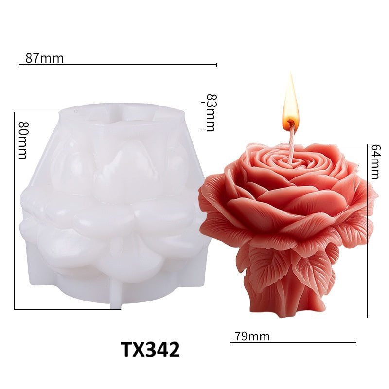 3D Flower Column Silicone Candle Mould