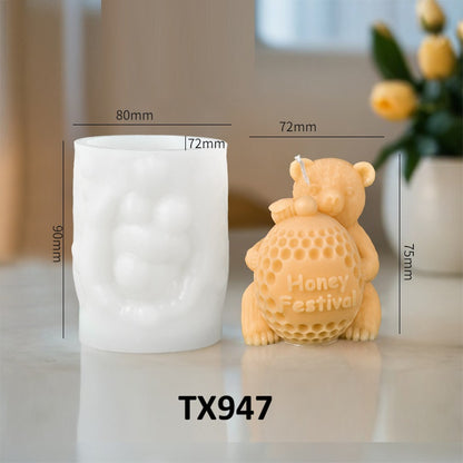 Cute Bear Scented Candle Silicone Mold