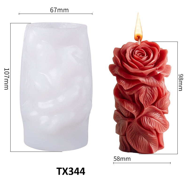 3D Flower Column Silicone Candle Mould
