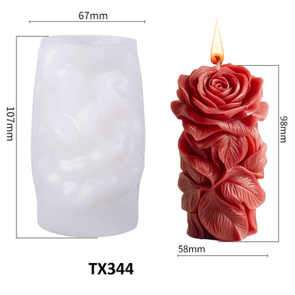 3D Flower Column Silicone Candle Mould