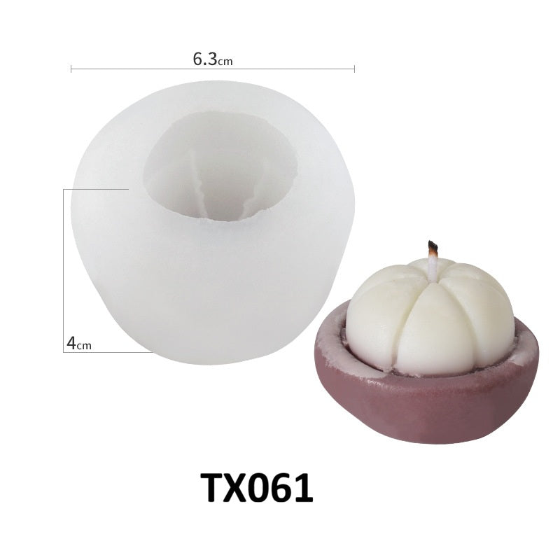 Realistic Fruit-Shaped Silicone Scented Candle Mold