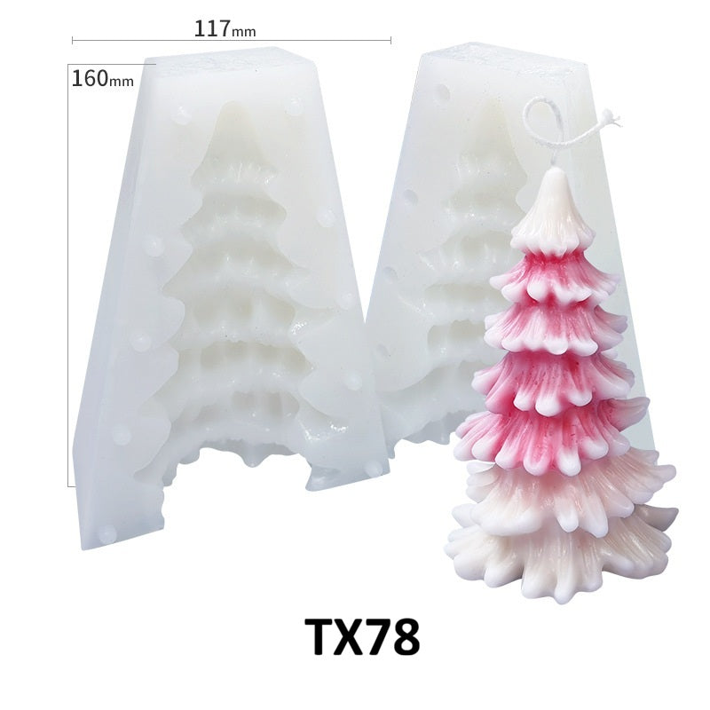 3D DIY Christmas Tree Silicone Scented Candle Mold