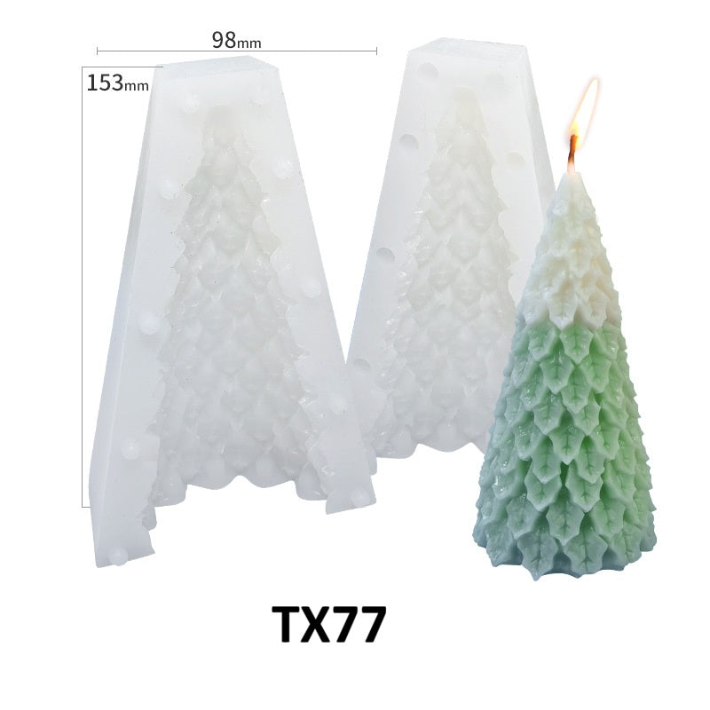 3D Christmas Tree Silicone Scented Candle Mold
