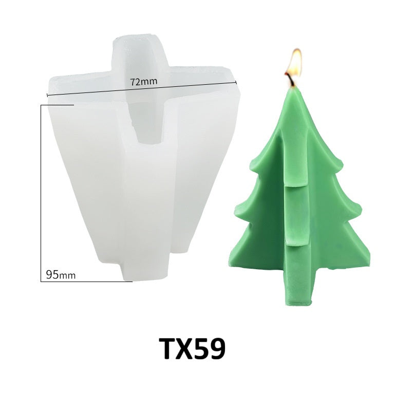 Christmas 3D DIY Silicone Scented Candle Mold
